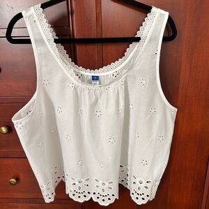 Old Navy White Eyelet Tank Top